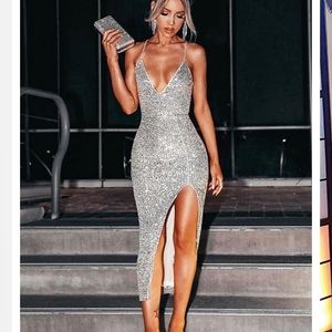 Silver sequins dress